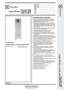 Prostore 500 Frigo 470 litri, 1 porta, AISI 304, 0+10°C Prostore