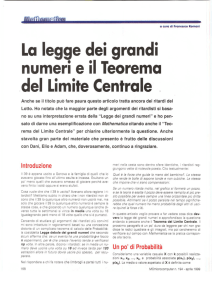 La legge dei grandi numeri e il Teorema .del Limite Centrale