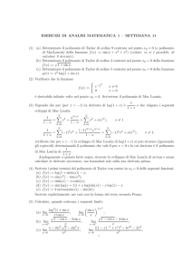 ESERCIZI DI ANALISI MATEMATICA 1 – SETTIMANA 11 (1) (a