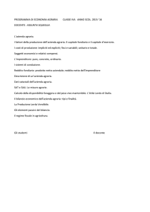 PROGRAMMA DI ECONOMIA AGRARIA CLASSE IVA ANNO SCOL