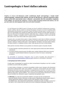 L`antropologia è fuori dall`accademia