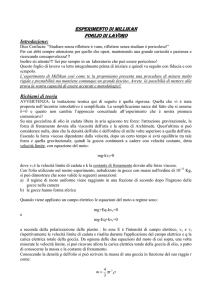 Esperimento di MILLIKAN FOGLIO DI LAVORO