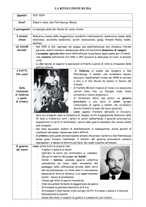 Schema sulla Rivoluzione Russa