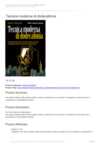 Tecnica moderna di dodecafonia - Metodi e Spartiti