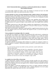 Note teologiche - Ordo Virginum Mantova