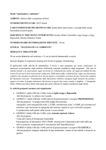 Titolo “matematica e ambiente” AMBITO: rinforzo delle competenze