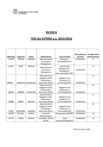 RICERCA TESI ALL`ESTERO aa 2015/2016
