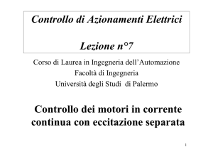Controllo dei motori in corrente continua con eccitazione separata