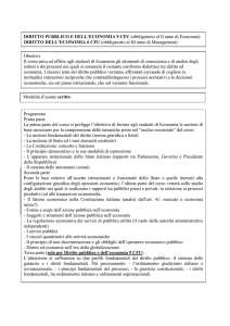 DIRITTO PUBBLICO E DELL`ECONOMIA 9 CFU (obbligatorio al II