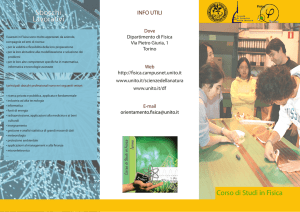Sbocchi Lavorativi - Scuola di Scienze della Natura