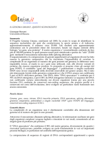 IL GENOMA UMANO , QUESTO SCONOSCIUTO Giuseppe Borsani