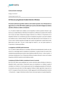 Comunicato stampa Gli iPad sono più gettonati di tablet Android e