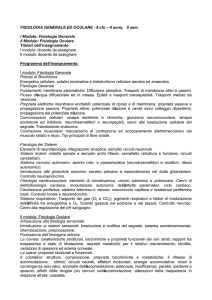 FISIOLOGIA GENERALE ED OCULARE - 8 cfu – II anno, II sem. I