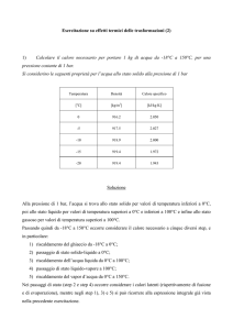 Esercitazione su effetti termici delle trasformazioni (2) 1) Calcolare il