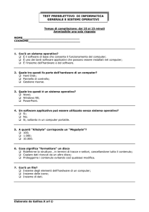 test preselettivo di informatica generale e sistemi operativi