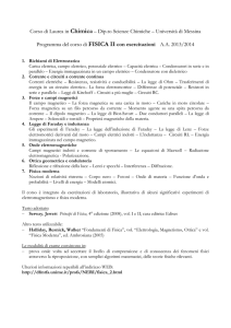 Corso di Laurea in Chimica – Dip.to Scienze Chimiche – Università