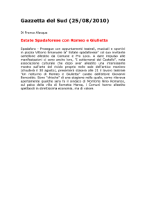 Romeo E Giulietta. - Proloco Spadafora