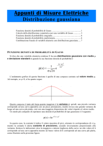Appunti di Misure Elettriche Distribuzione gaussiana