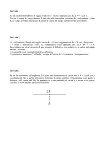 Esercizio 1 Ad un condensatore sferico di raggio esterno R2 = 15