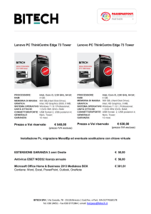 Lenovo PC ThinkCentre Edge 73 Tower Prezzo a Voi