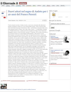 Nuovi attori nel segno di Amleto per i 40 anni del Franco Parenti