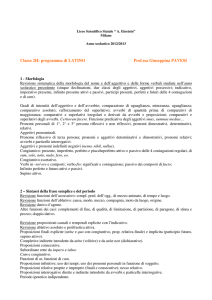 Classe 2H: programma di LATINO Prof.ssa Giuseppina PAVESI