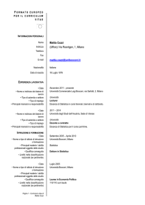 Formato Europeo per il Curriculum Vitae - Modello