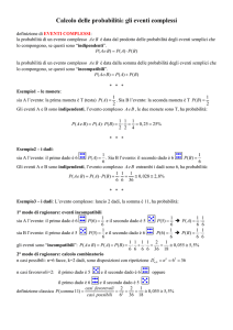 Calcolo delle probabilità: gli eventi complessi