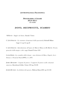 DONO, RECIPROCITÀ , SCAMBIO