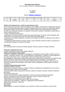 Biotecnologie vegetali - Università degli Studi dell`Insubria