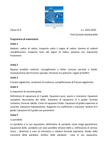 Classe III D as 2015-2016 Prof Carmela Gambardella Programma di