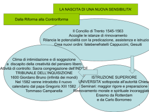 LA NASCITA DI UNA NUOVA SENSIBILITA` Il Concilio di Trento