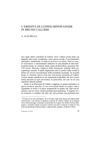 L`EREDITÀ DI LUDWIG BINSWANGER IN BRUNO CALLIERI