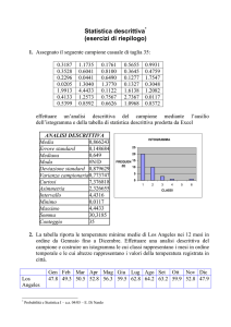 Statistica descrittiva* (esercizi di riepilogo)
