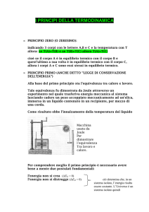 I PRINCIPI DELLA TERMODINAMICA
