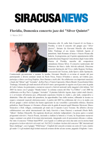 Floridia, Domenica concerto jazz dei "Silver Quintet"