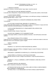III B GATааPROGRAMMA DI STORIA, AS 2014ана15 assolvimento