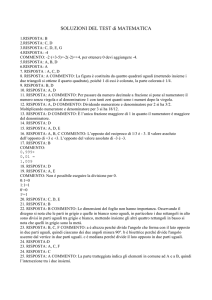 SOLUZIONI DEL TEST di MATEMATICA
