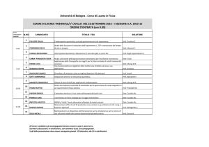 Università di Bologna - Corso di Laurea in Fisica ESAME DI