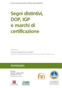 Segni distintivi, DOP, IGP e marchi di certificazione