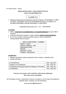 INDICAZIONI PER IL RECUPERO ESTIVO AIUTO IN MATEMATICA