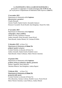 calendario - Dipartimento di Matematica