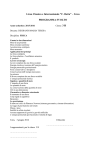 Liceo Classico e Internazionale “C. Botta” – Ivrea PROGRAMMA