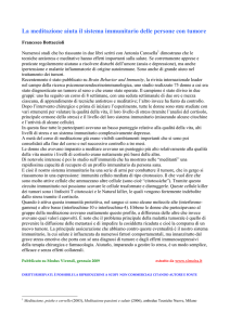 La meditazione aiuta il sistema immunitario