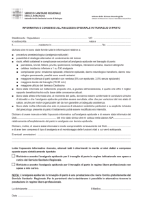 Consenso Analgesia Epidurale: Informazioni e Modulo