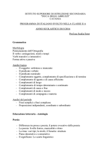 catania programma di italiano svolto nella classe ii a anno