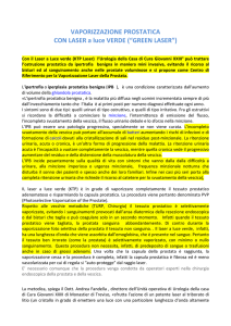 VAPORIZZAZIONE PROSTATICA CON LASER a luce VERDE