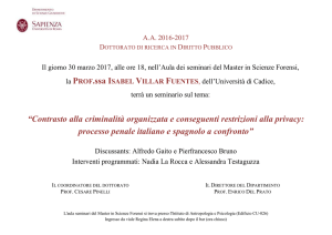 “Contrasto alla criminalità organizzata e conseguenti restrizioni alla