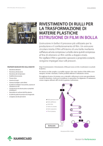 rivestimento di rulli per la trasformazione di materie