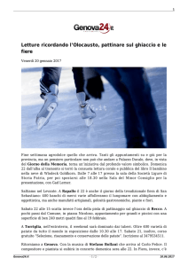 Letture ricordando l`Olocausto, pattinare sul ghiaccio e le fiere